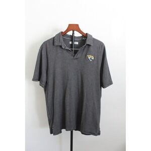 Tommy Bahama Jacksonville Jaguars Men's Large Grey Striped Cotton Polo Shirt NFL